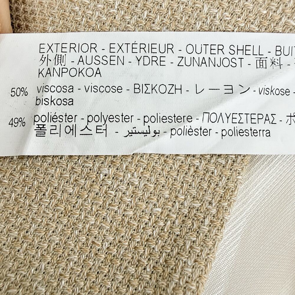 Zara Double Breasted Long Blazer XS Neutral Tailored Academia Textured Office - Picture 10 of 16